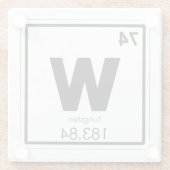 Symboolscheikundeformules wolfraam glazen onderzetter (Achterkant)