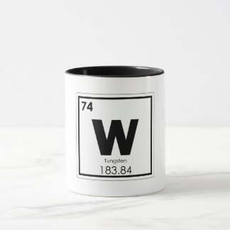 Symboolscheikundeformules wolfraam mok