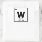 Symboolscheikundeformules wolfraamelement rechthoekige sticker (Tas)