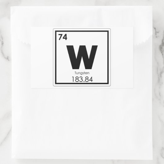 Symboolscheikundeformules wolfraamelement rechthoekige sticker (Tas)