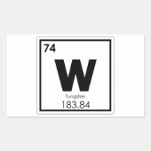 Symboolscheikundeformules wolfraamelement rechthoekige sticker (Voorkant)
