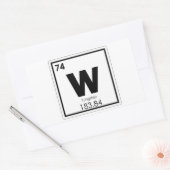 Symboolscheikundeformules wolfraamelement rechthoekige sticker (Envelop)