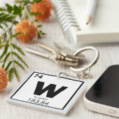 Symboolscheikundeformules wolfraamelement sleutelhanger (Voorkant Rechts)