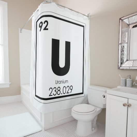 Symboolscheikundescheikundeformules voor uraanelem douchegordijn (In situ)