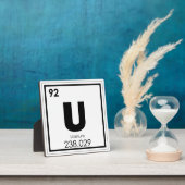 Symboolscheikundescheikundeformules voor uraanelem fotoplaat (Insitu)