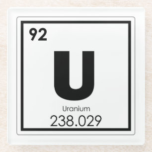 Symboolscheikundescheikundeformules voor uraanelem glazen onderzetter