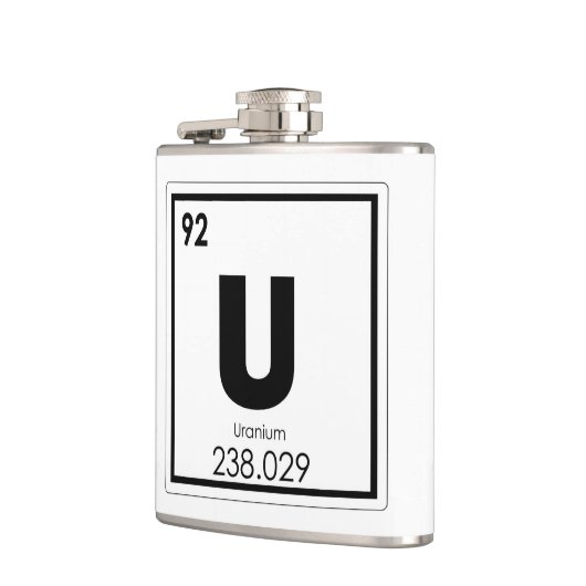 Symboolscheikundescheikundeformules voor uraanelem heupfles (Links)