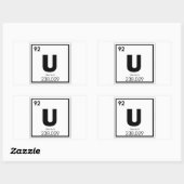 Symboolscheikundescheikundeformules voor uraanelem rechthoekige sticker (Vel)