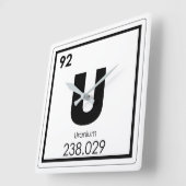 Symboolscheikundescheikundeformules voor uraanelem vierkante klok (Hoek)
