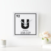 Symboolscheikundescheikundeformules voor uraanelem vierkante klok (Huis)