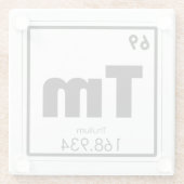 Symboolscheikundige transformatieformule van het T Glazen Onderzetter (Achterkant)