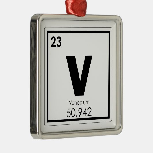 Symboolscheikundige vanadiumformule, vanadiumchemi metalen ornament (Rechts)