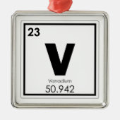 Symboolscheikundige vanadiumformule, vanadiumchemi metalen ornament (Voorkant)