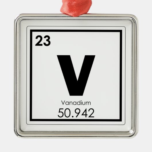 Symboolscheikundige vanadiumformule, vanadiumchemi metalen ornament (Voorkant)