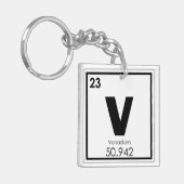 Symboolscheikundige vanadiumformule, vanadiumchemi sleutelhanger (Voorkant Links)