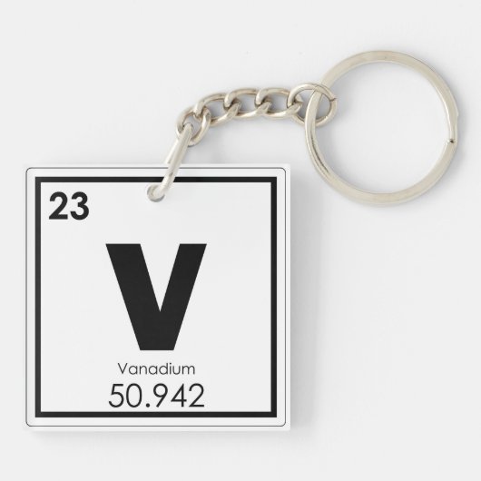 Symboolscheikundige vanadiumformule, vanadiumchemi sleutelhanger (Achterkant)