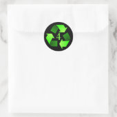 Symboolsticker recyclen - groen #4 ronde sticker (Tas)