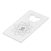 Symbooltekening Lotus Flower Om Creditkaart Flessenopener (Achterkant Gekanteld)