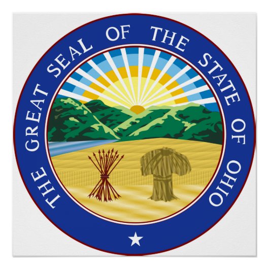 Symboolvlag Ohio staatszegelamerica Poster (Voorkant)