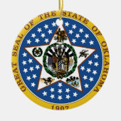 Symboolvlag Oklahoma staat van Amerikaanse staat Keramisch Ornament (Voorkant)