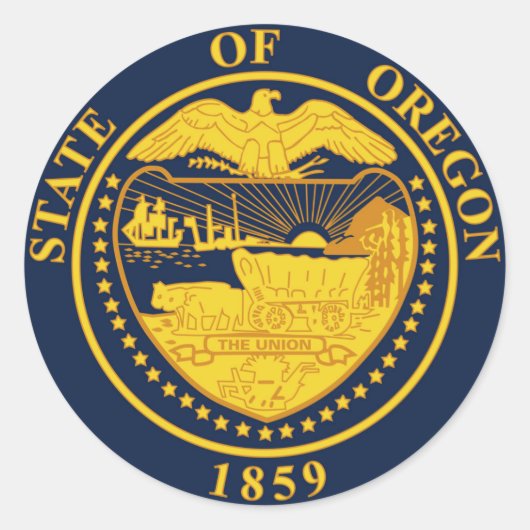 Symboolvlag Oregon State-Amerikaanse Ronde Sticker (Voorkant)