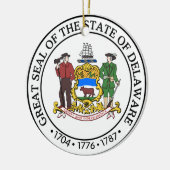 Symboolvlag van de Amerikaanse staatszeehond Delaw Keramisch Ornament (Links)