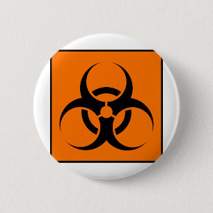 Symboolwaarschuwing voor gevaar voor gevaren voor  ronde button 5,7 cm