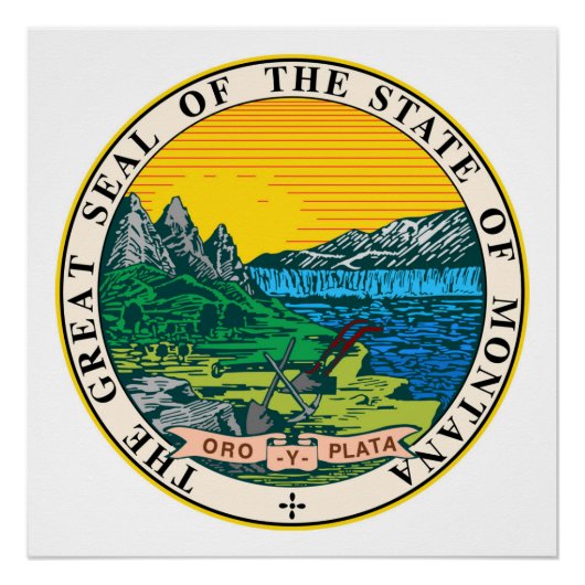 Symbvlag van de staat Montana Poster (Voorkant)