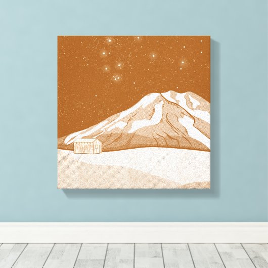 Syme Hut Mount Taranaki Canvas Afdruk (Insitu (Houten vloer))