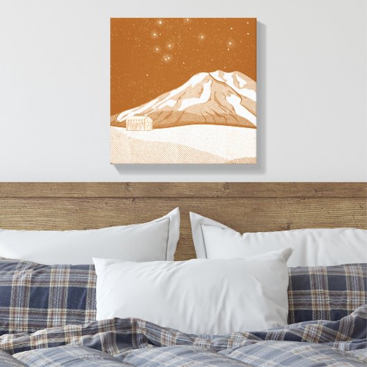 Syme Hut Mount Taranaki Canvas Afdruk (Insitu (Slaapkamer))