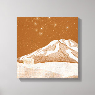 Syme Hut Mount Taranaki Canvas Afdruk