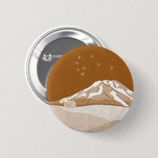 Syme Hut Mount Taranaki Ronde Button 5,7 Cm (Voorkant /achterkant)
