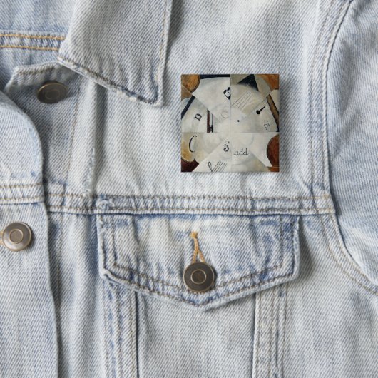 Symfonie 1915 vierkante button 5,1 cm (In situ)