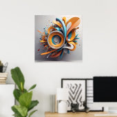 Symfonie - Abstracte 3D-renderstijlontwerp Poster (Thuiskantoor)