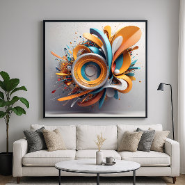 Symfonie - Abstracte 3D-renderstijlontwerp Poster