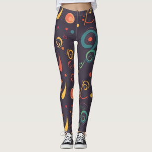 Symfonie abstracte muzieknotitie leggings