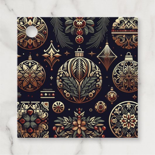 Symfonie in juwelentonen met Kerstmis Bedankjes Labels (Voorkant)