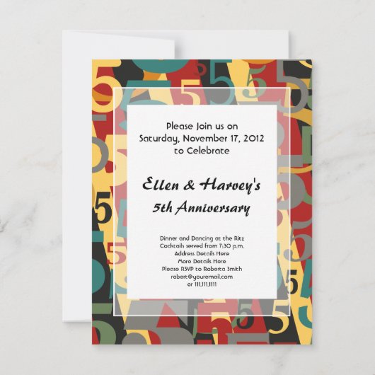 Symfonie nr. 5 Vijfde of vijftigste verjaardag van Kaart (Achterkant)