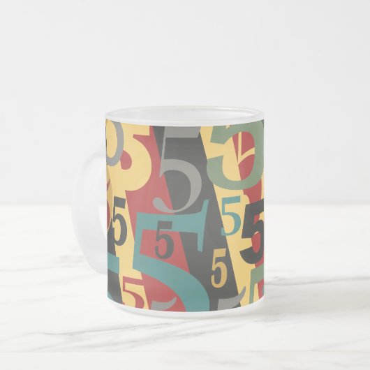 Symfonie nr. 5 Vijfde of vijftigste verjaardag van Matglas Koffiemok (Voorkant links)