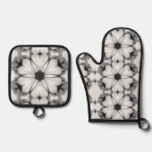 Symfonie van de bloemblaadjes ovenwant & pannenlap set (Voorkant)