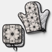 Symfonie van de bloemblaadjes ovenwant & pannenlap set (Voorkant / Achterkant)