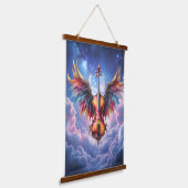 Symfonie van de Maanverlichte Hemel Hangend Wandkleed (Gebogen)