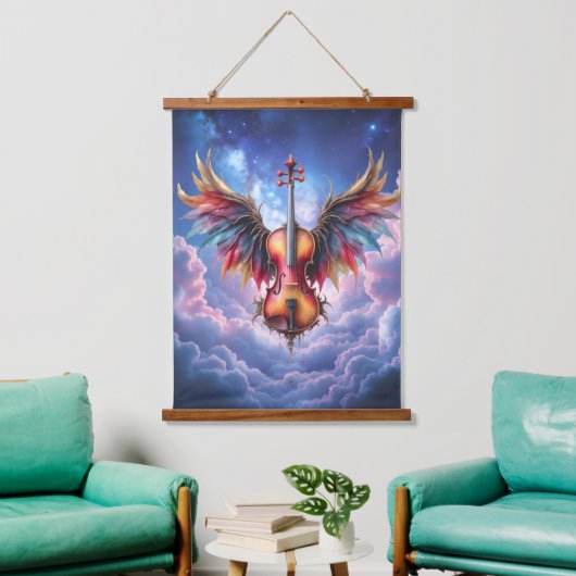Symfonie van de Maanverlichte Hemel Hangend Wandkleed (Woonkamer)