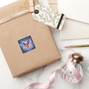 Symfonie van de maanverlichte luchten. vierkante sticker