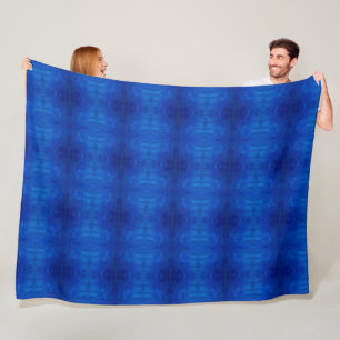 Symfonie van diepblauwe tinten patroon fleece deken