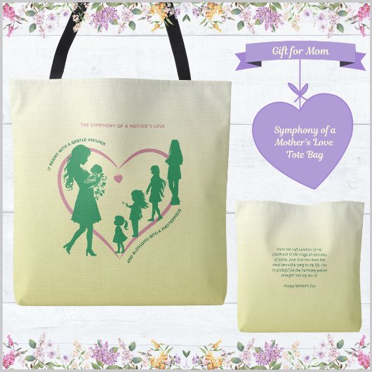 Symfonie van een Mother's Love Moederdag Canvas ta Tote Bag