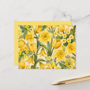 Symfonie van gele lentebloemen briefkaart