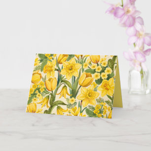 Symfonie van gele lentebloemen kaart