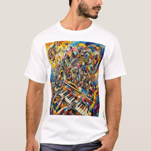 Symfonie van kleuren: Abstracte muziek T-shirt