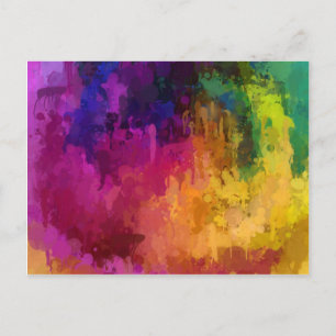 Symfonie van kleuren druppelverf kunst door liefde briefkaart